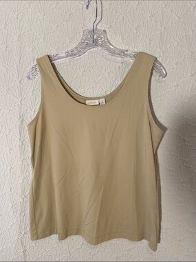 Chico’s Women's Scoop Neck Tank Top - Tan Size 2 (US L/12) Feminine Classic Chic